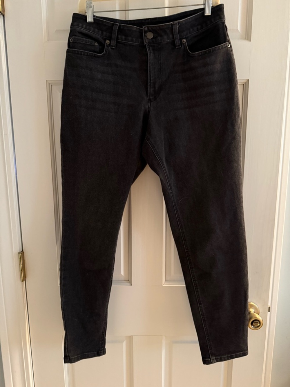 Distressed Black L.L. Bean Denim Jeans 10 Petite